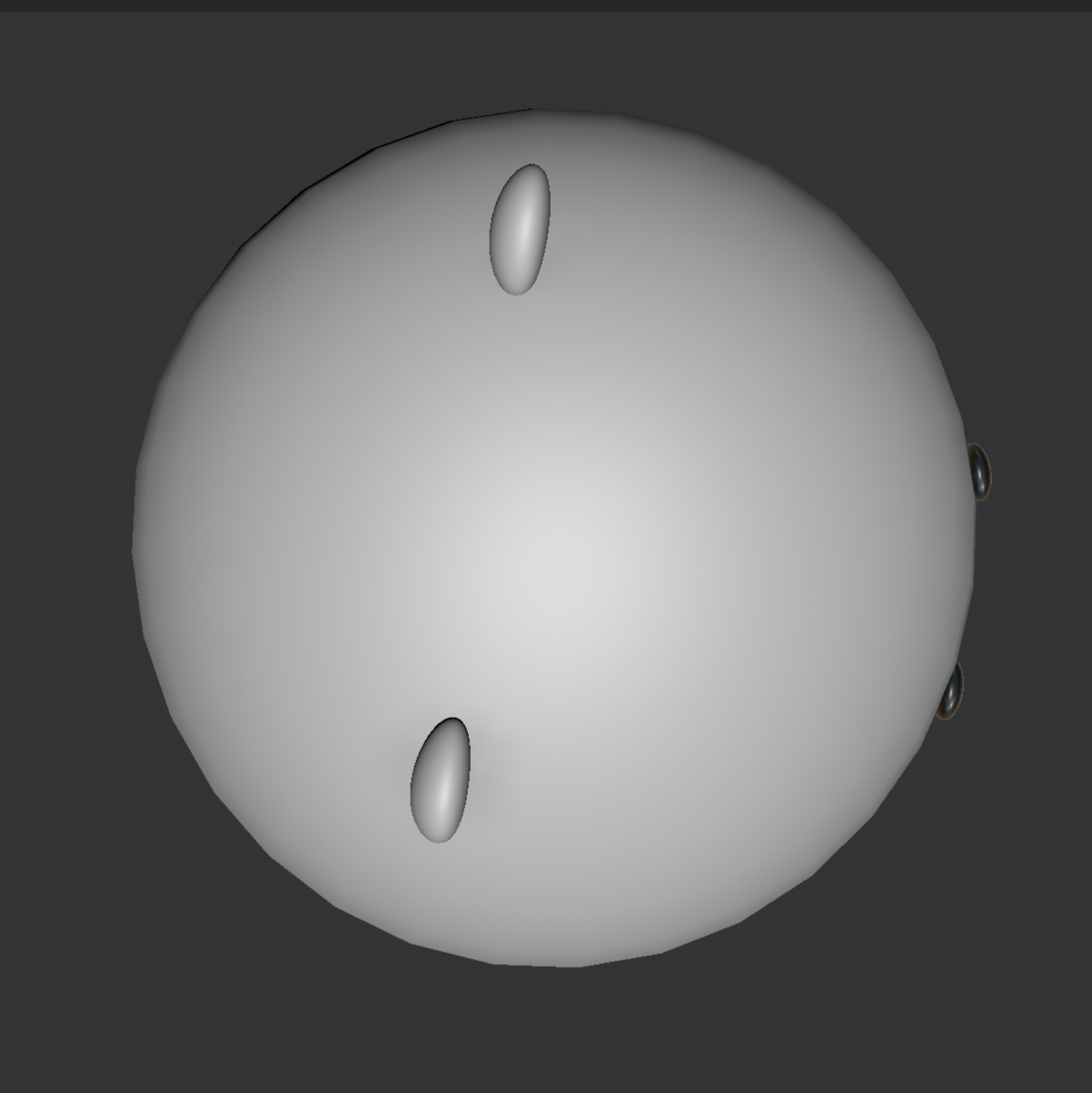 PTop view of the 3D model showing the ears