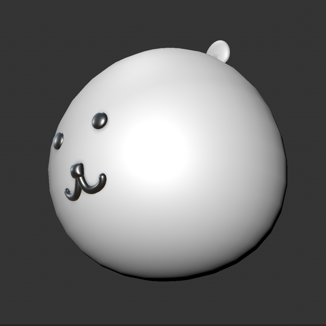Opposite three-quarter view of the plush toy model
