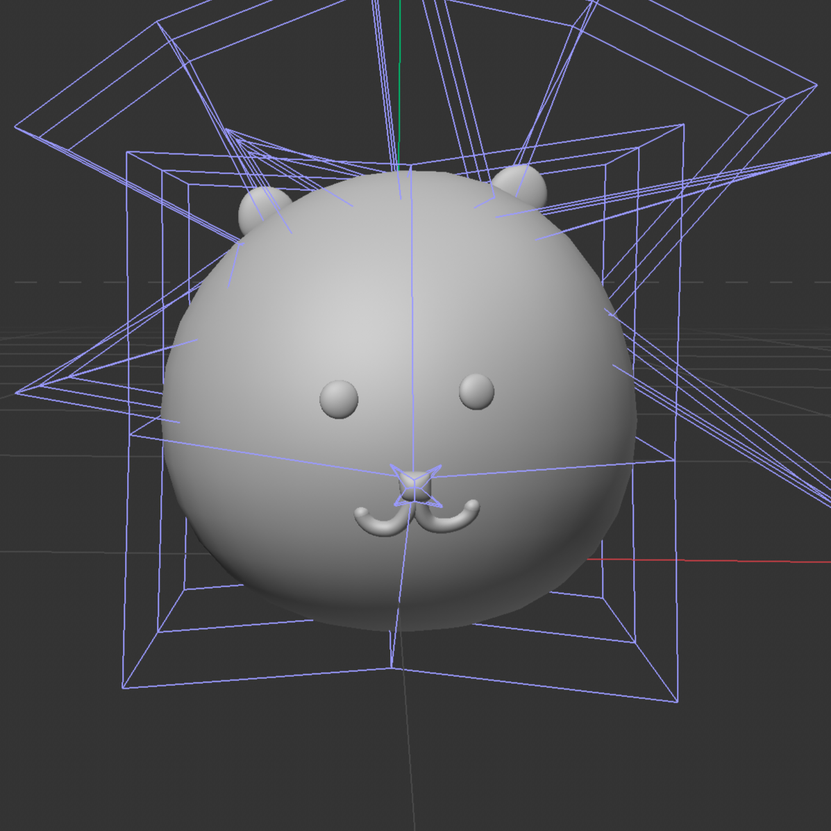 Refining the face and proportions of the plush toy model