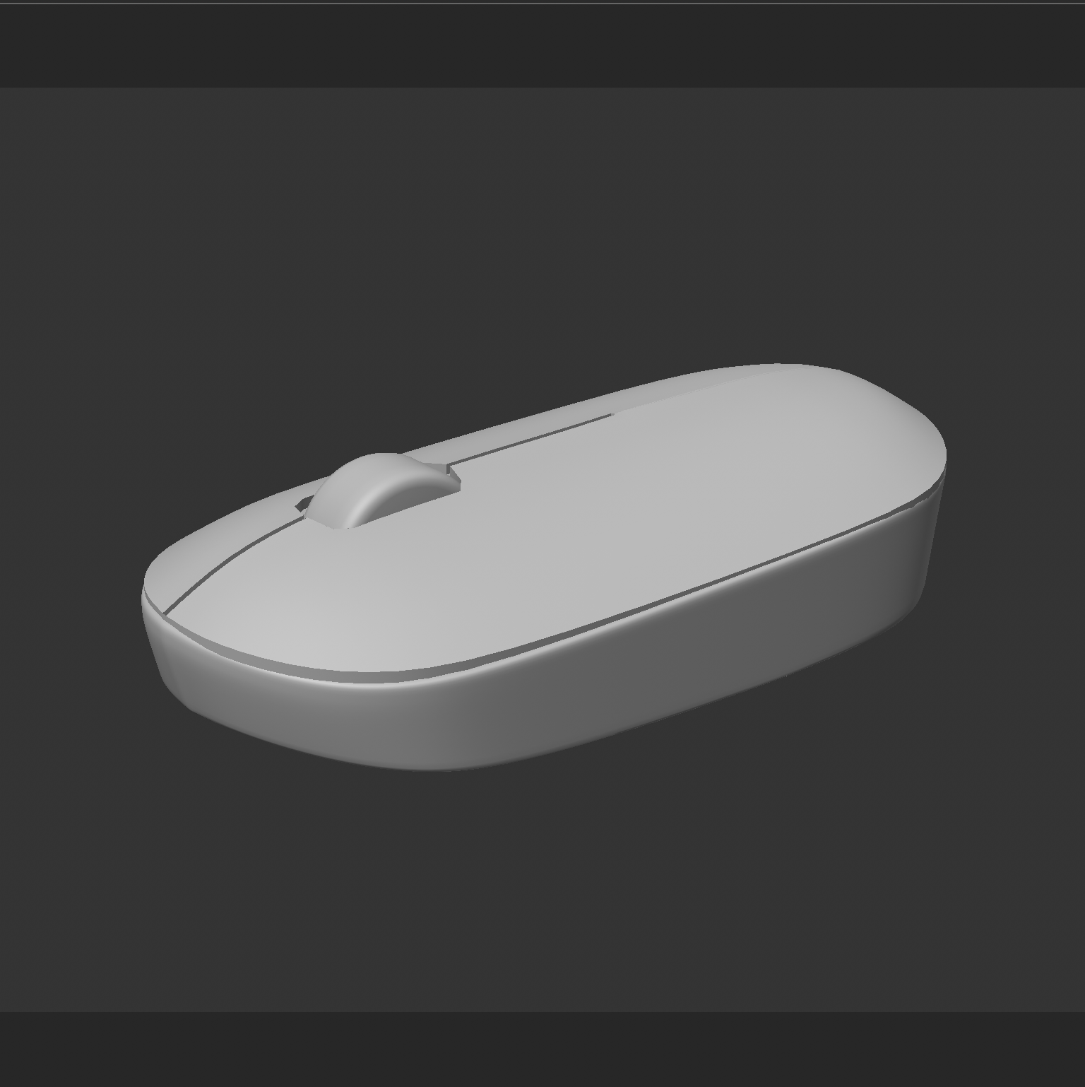Smoothed grey mouse model showing the completed overall form