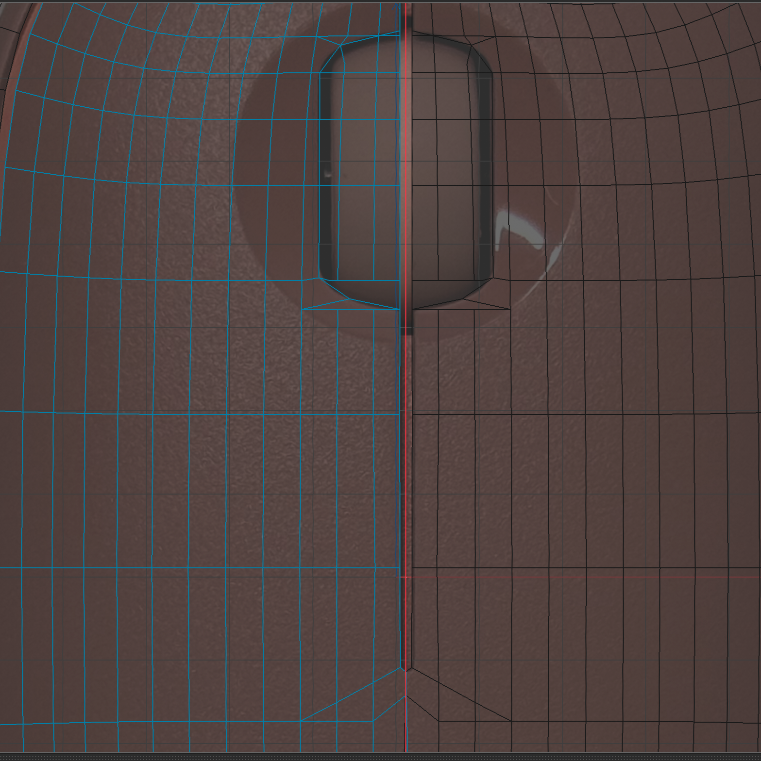 Modelling the mouse scroll wheel opening and center button gap using Subdivision Surface and Loop Path Cut